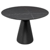 93" Black Rounded Ceramic Conference Table with Beveled Base