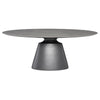 79" Silver Marble-Look Round Meeting Table