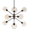 Modern Atom-Style Pendant Light with Champagne Glass Orbs