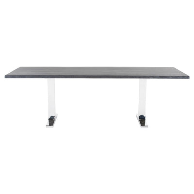 Oxidized Gray Oak & Stainless Steel Conference Table (Multiple Sizes)