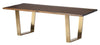 Seared Oak & Brushed Gold Stainless Desk or Conference Table with 78" or 96" top