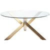 72" Round Glass & Gold-Brushed Steel Meeting Table