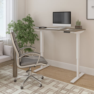 48" Walnut Gray Petite Height-Adjustable Standing Desk