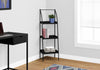 Black Curved Bookcase with Three Shelves