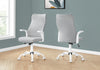 Modern Fabric Office Chair in Gray and White