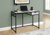 42" Ergonomic Desk with Drawer in White Marble Finish