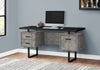 60" Concrete & Black Floating Desk with 3 Drawers