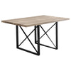 60" Wood Veneer & Black Iron Geometric Office Desk