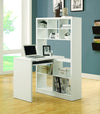 Modern Office Desk & Bookcase Combination in White Finish
