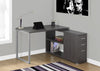 Modern Dark Gray L-Shaped Desk with Drawers & Shelving