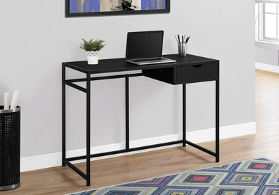 42" Black Minimalist Office Desk w/ 1 Drawer