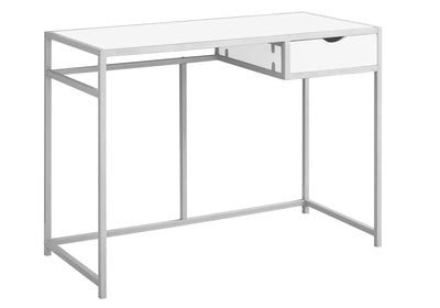 42" White Minimalist Office Desk w/ 1 Drawer