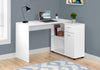 46" White Compact L-Shaped Office Desk