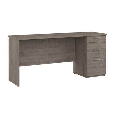 65" Silver Maple Desk with Three Drawers