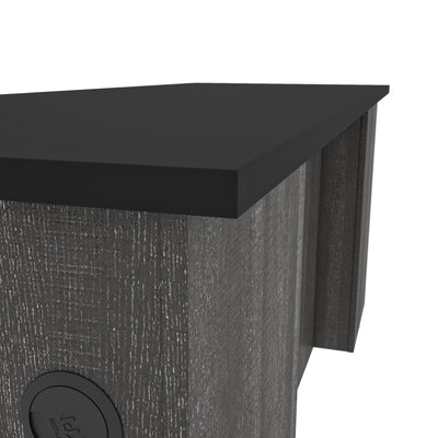 Bark Gray & Black Modern U-shaped Desk