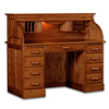 Solid Oak 54" Double Pedestal Desk with Hutch Included