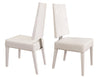 Modern White Lacquer & White Leather Conference / Guest Chair (Set of TWO)