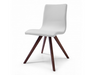 Modern Armless Office Chair with Walnut Legs in White (Set of 2)