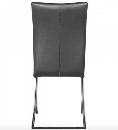 Modern Black Leather Conference / Guest Chair with Chrome Frame (Set of 2)