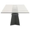 71" - 106" Clear Glass & Matte Dark Gray Steel Conference Table