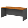72" X 36" Bow Front Executive Desk in Natural Cherry & Graphite
