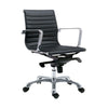 Multi-Position Tilt-Locking Low Back Conference Chair in Black (Set of 2)