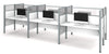 Pro-Biz White Six-Desk Workstation with 55" Privacy Panel