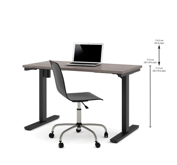 48" Bark Gray Adjustable Height Office Desk by Bestar