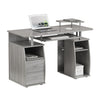 48" Gray Woodgrain Desk with Underdesk Storage