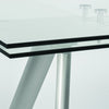 71" - 102" Premium Glass Conference Table with Brushed Stainless Legs