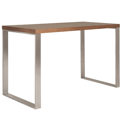 48" American Walnut & Brushed Stainless Steel Modern Desk