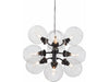 Clear Glass Cluster Pendant Light with Stainless Steel Arms