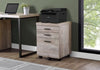 Trendy 3-Drawer Filing Cabinet in Taupe Woodgrain Finish