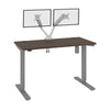 48" Twin Monitor Adjustable Desk in Antigua/Light Gray