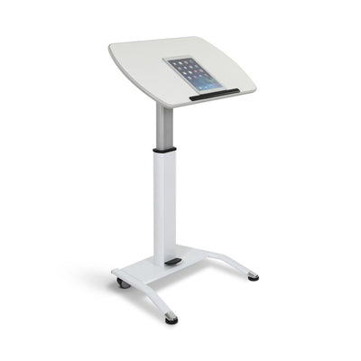 White Adjustable Lectern w/ Pneumatic Foot Pedal