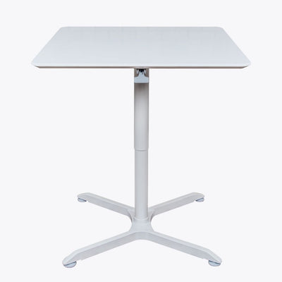 Classic 36" Square White Meeting Table w/ Pneumatic Lift