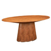 Walnut Oval Meeting Table with Wide Base