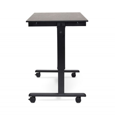 48" Sit-Stand Dark Walnut Office Desk w/ Wheels