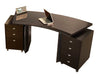 Modern Wenge Curved Executive Desk with Dual Mobile Files