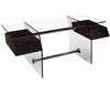 Premium 69" Modern Glass Executive Desk with Wenge Drawers
