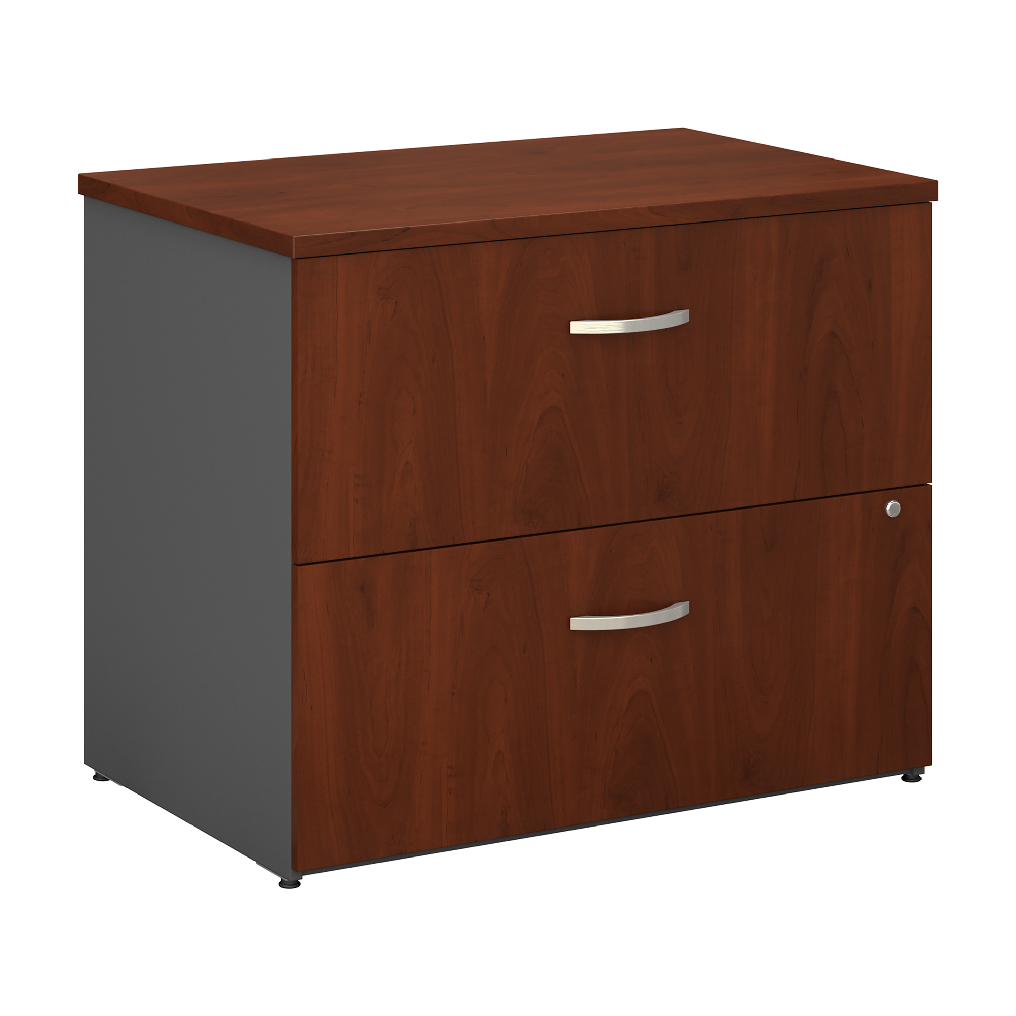 36" Pre-Assembled 2-Drawer Lateral File Cabinet in Cherry/Graphite
