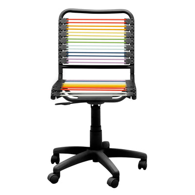 Rainbow Low Back Bungie Office Chair with Matte Black Frame and Base