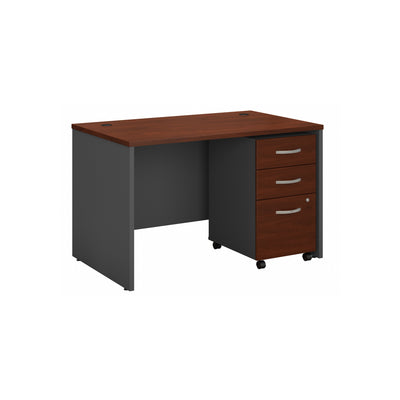 Hansen Cherry 48" Modern Office Desk with Mobile Pedestal