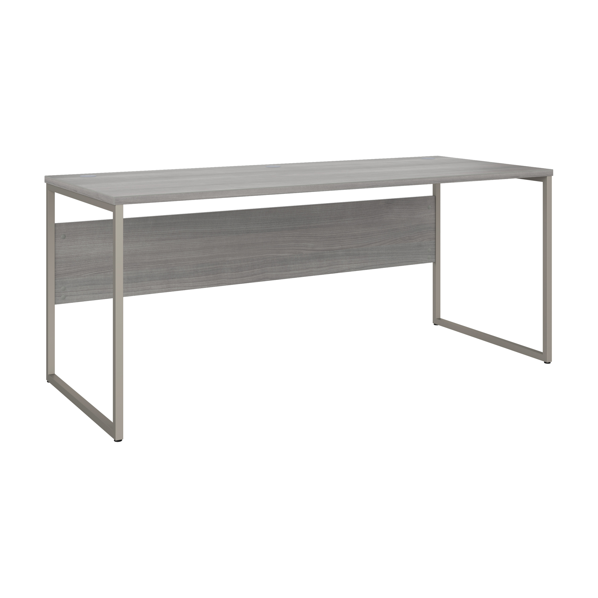 72" Modern Executive Office Desk with Metal Legs in Platinum Gray