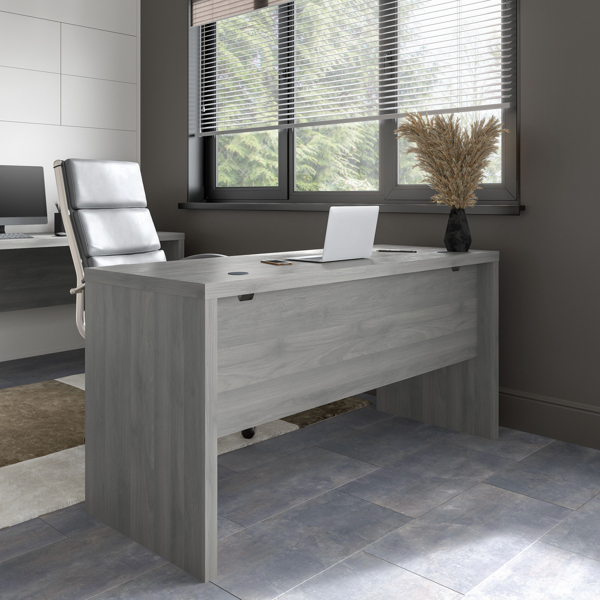 60" Modern Narrow Office Desk in Modern Gray