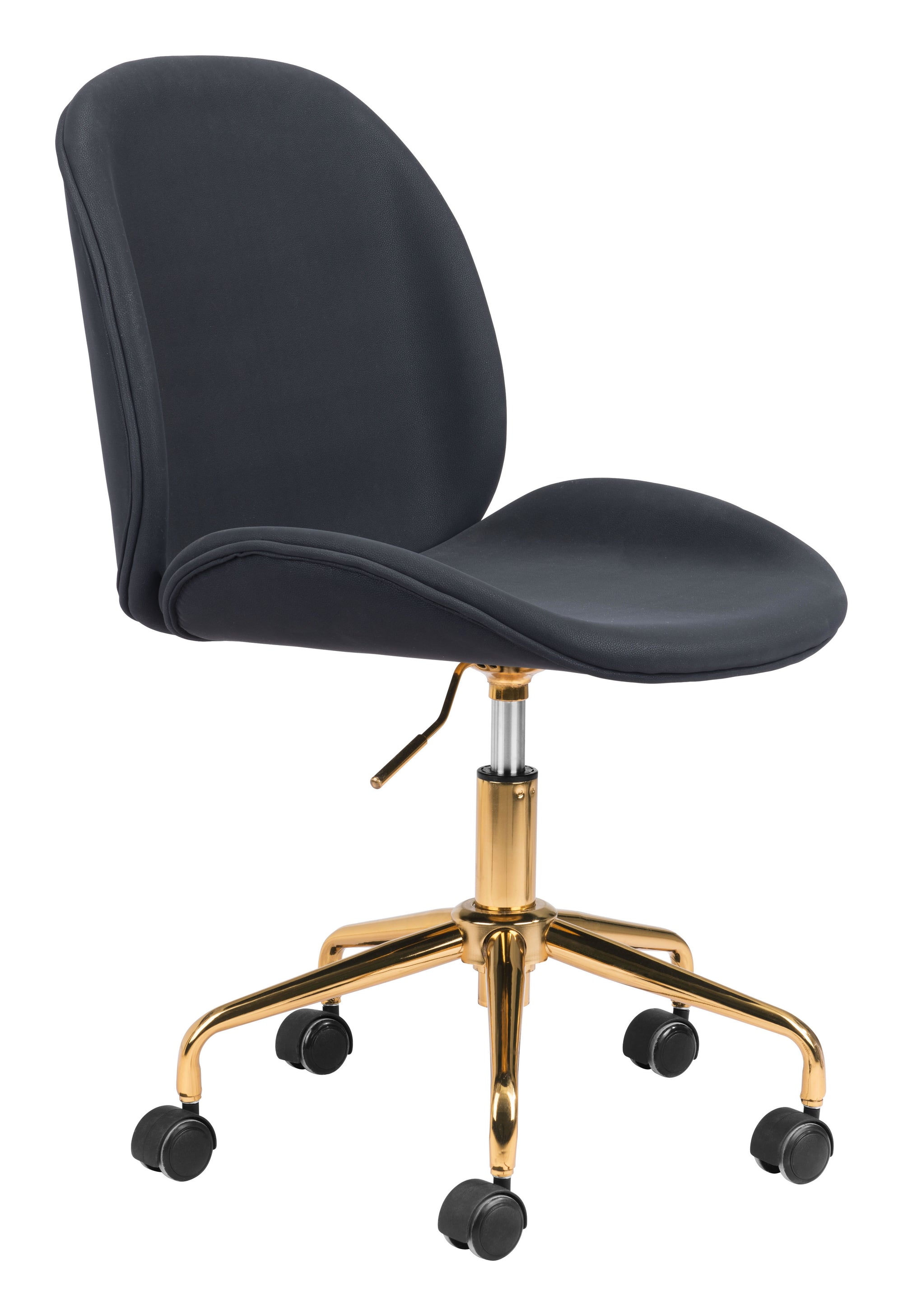 Chic Black and Gold Modern Armless Office Chair