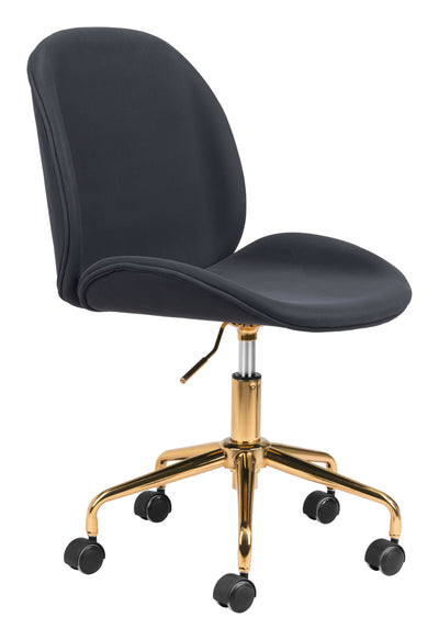 Chic Black and Gold Modern Armless Office Chair