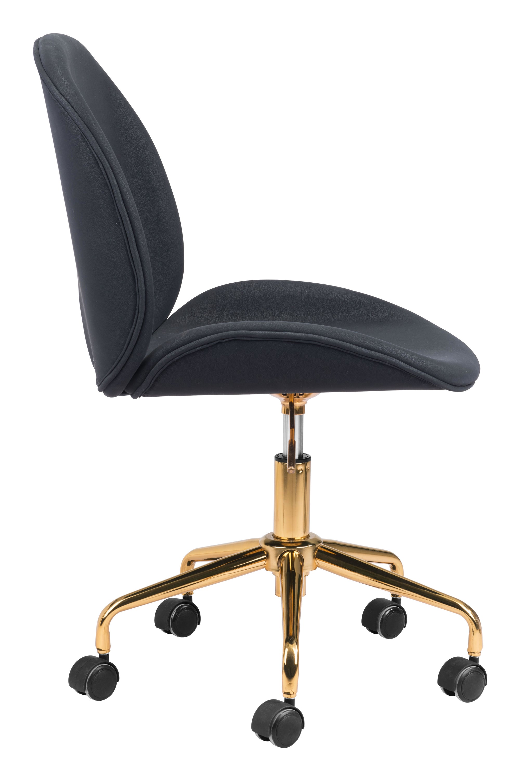 Chic Black and Gold Modern Armless Office Chair