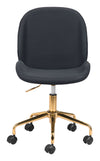 Chic Black and Gold Modern Armless Office Chair