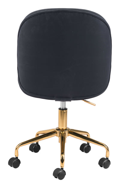 Chic Black and Gold Modern Armless Office Chair